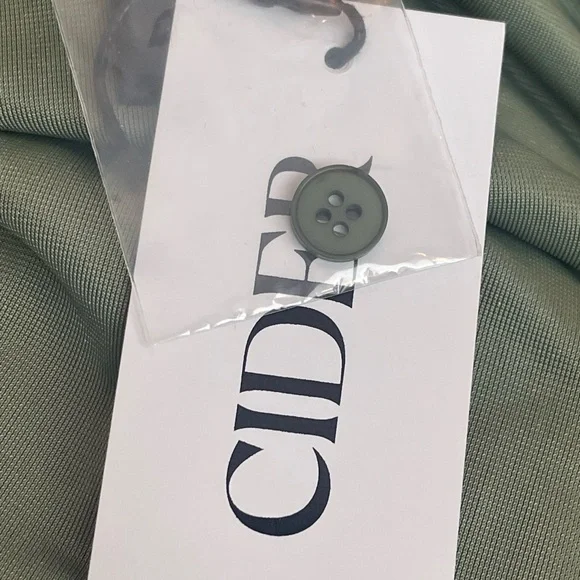 NWT Cider Belted Sage Green Velvet Mini Dress, Size Small - Picture 9 of 11